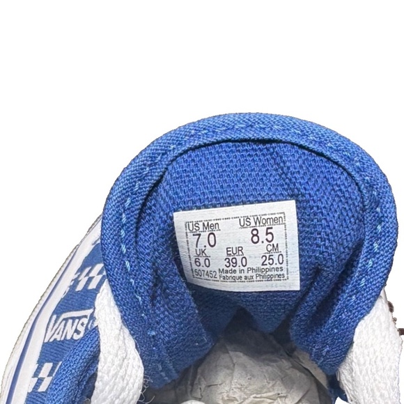 Vans Authentic Logo Repeat Blue & White Men 7/ Women 8.5 -507452- Skater, Casual - Picture 9 of 10